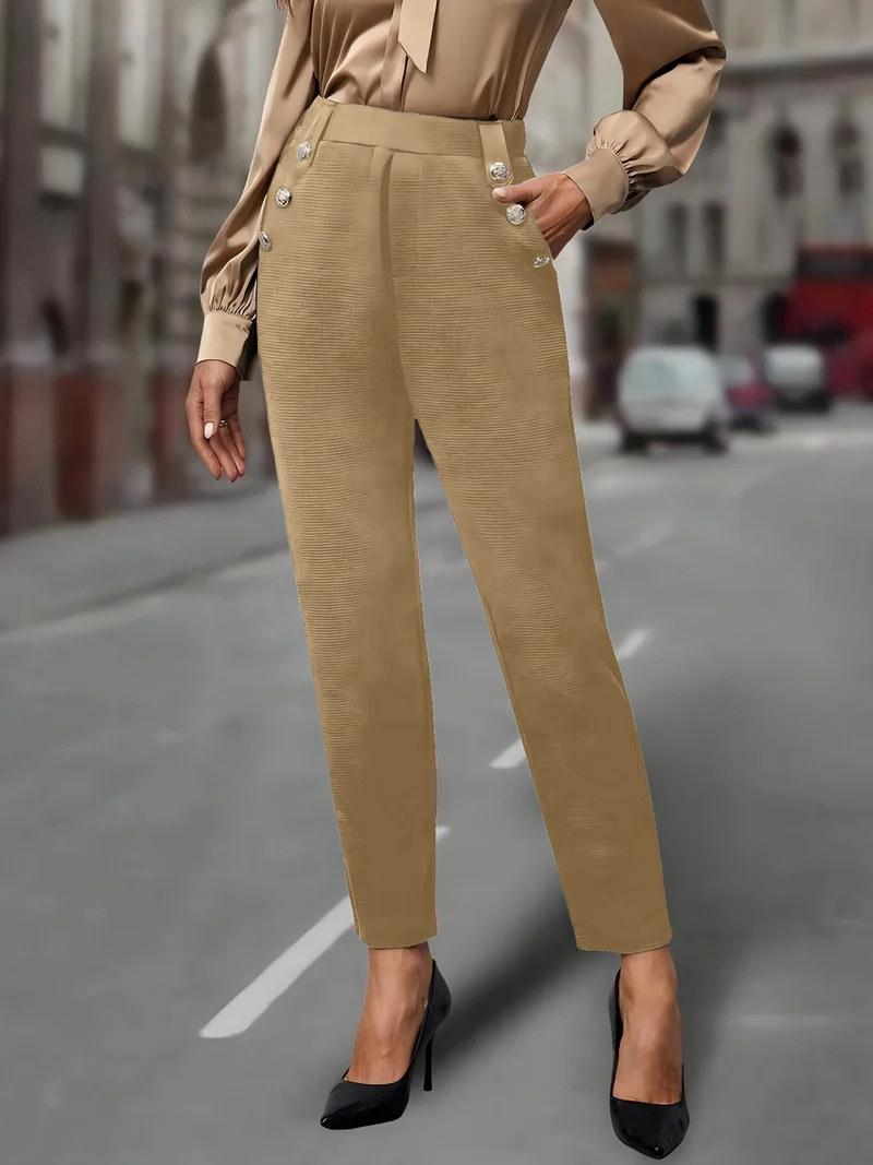 Damen Elegante und figurbetonte Hochbundhose Drune