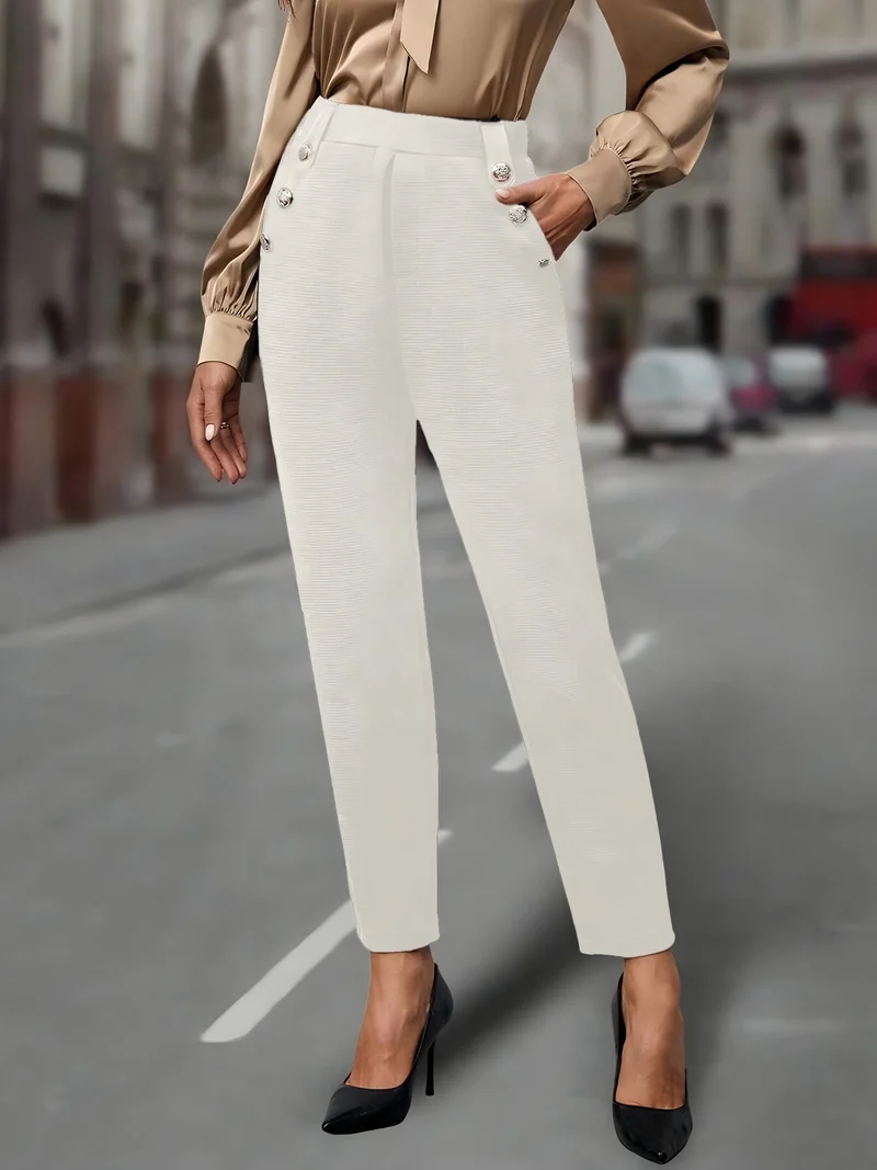 Damen Elegante und figurbetonte Hochbundhose Drune