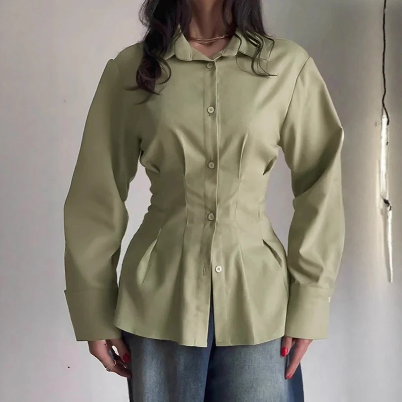 Damen Elegante taillierte Bluse Drune