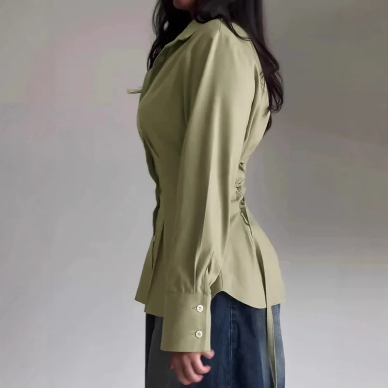 Damen Elegante taillierte Bluse Drune