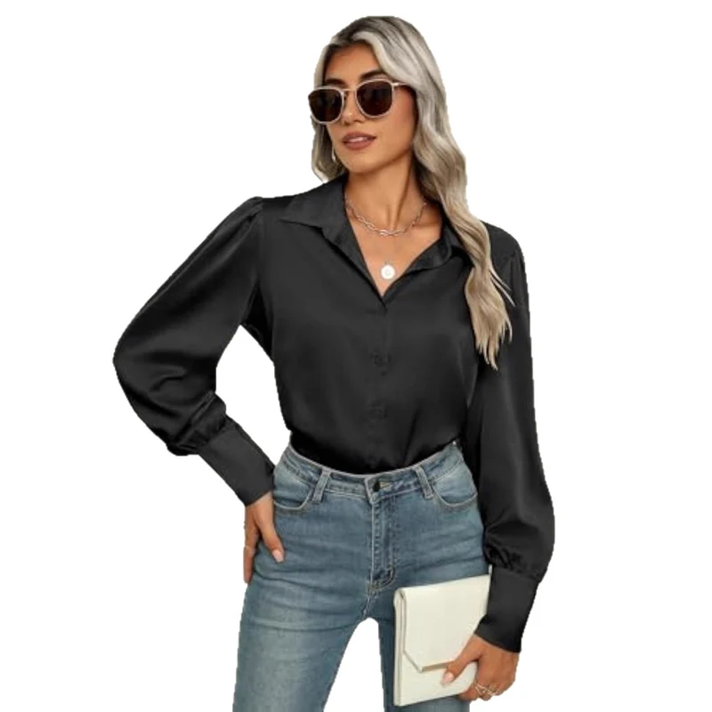 Damen Elegante Satinbluse Drune