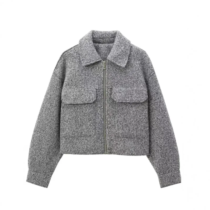 Damen Elegante Oversize-Jacke mit Detailtaschen Drune