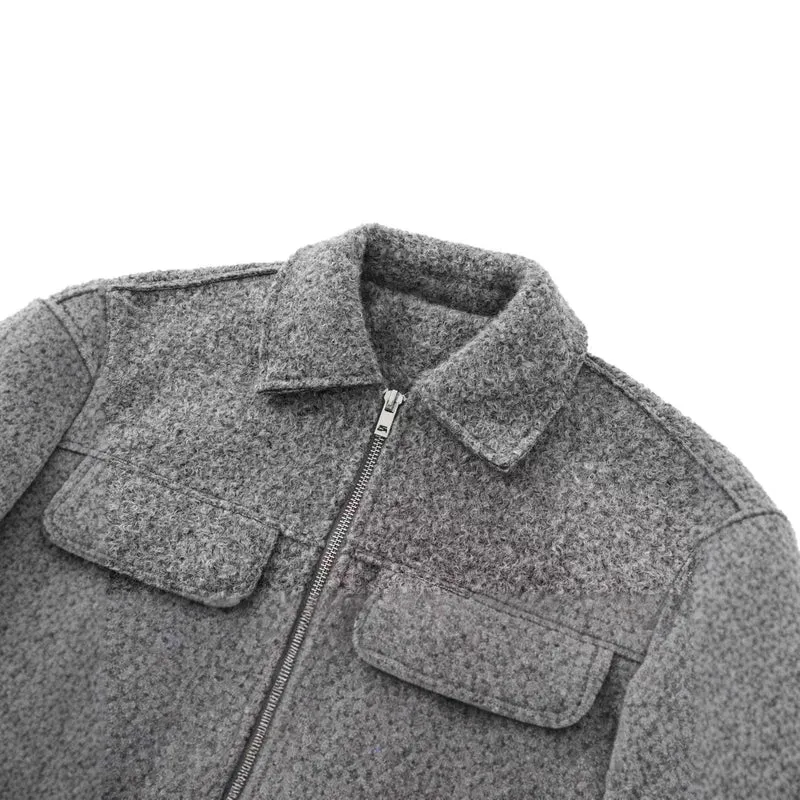 Damen Elegante Oversize-Jacke mit Detailtaschen Drune