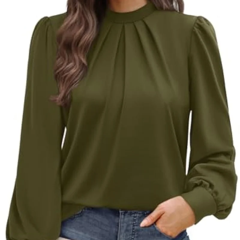 Damen Elegante Bluse mit Rüschendetails Drune