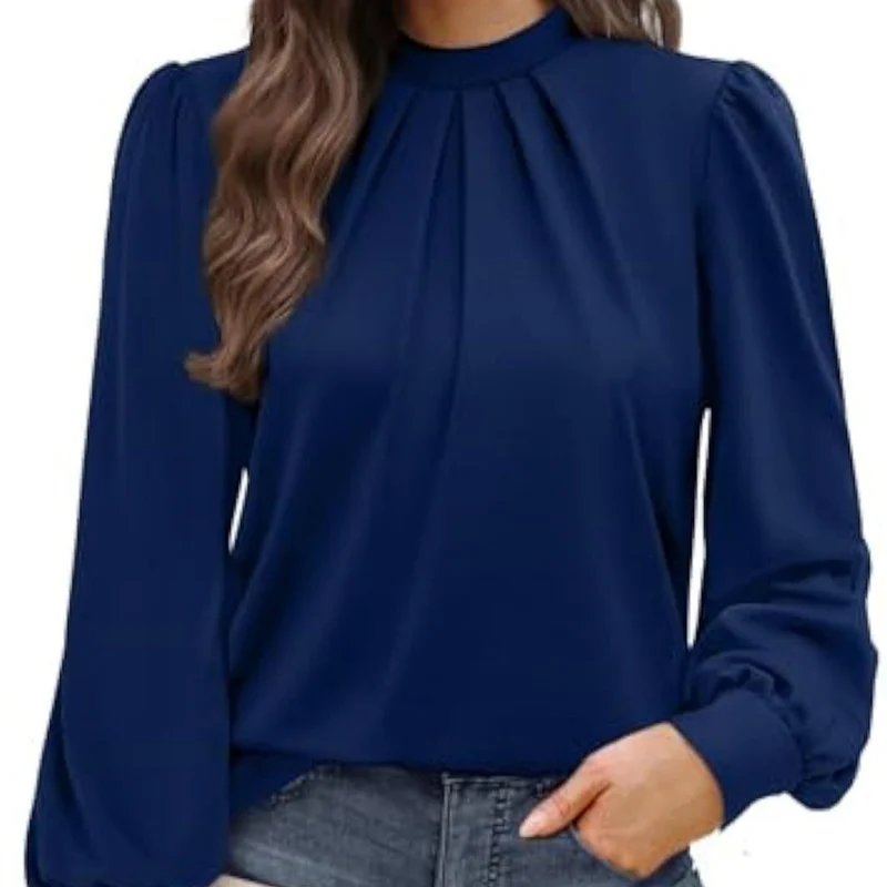 Damen Elegante Bluse mit Rüschendetails Drune