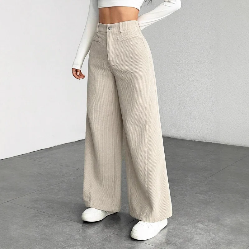 Damen Elegant und hoch taillierte Plisseehose Drune