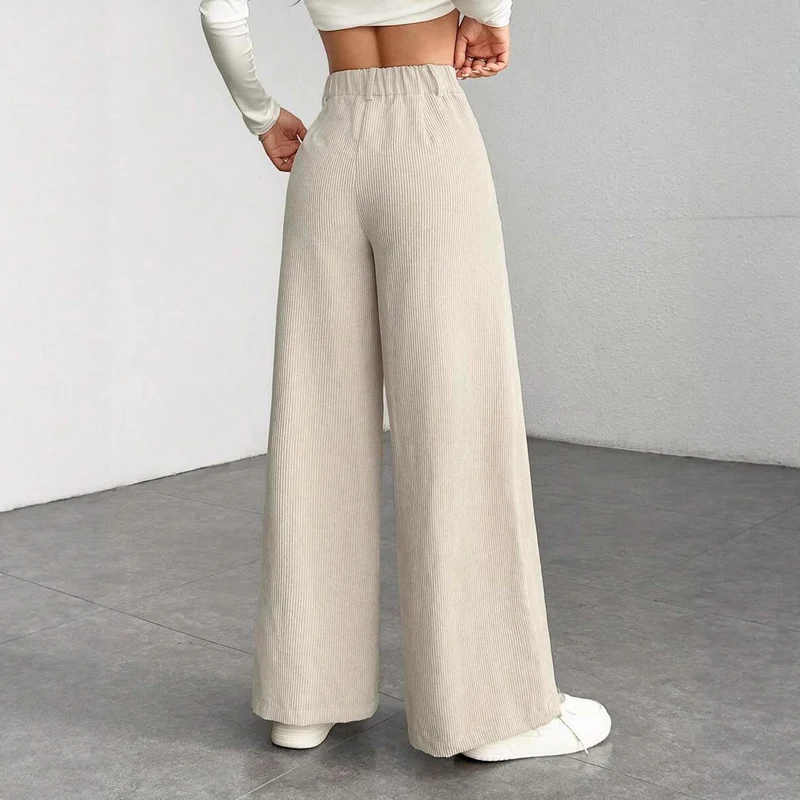 Damen Elegant und hoch taillierte Plisseehose Drune