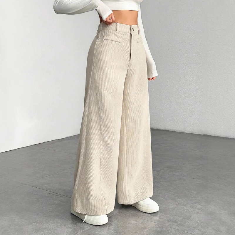 Damen Elegant und hoch taillierte Plisseehose Drune
