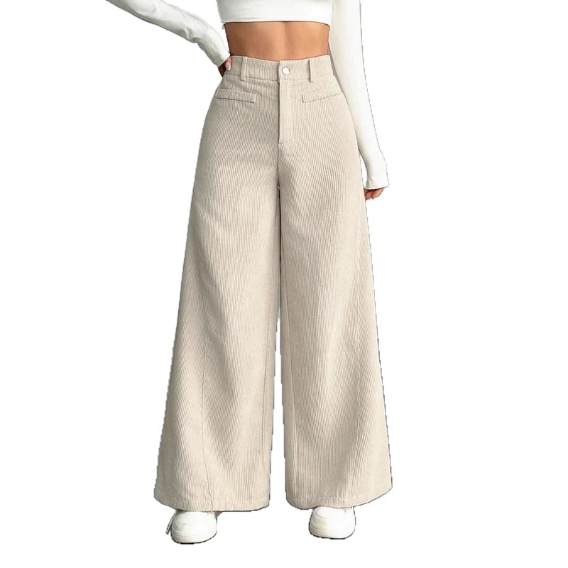 Damen Elegant und hoch taillierte Plisseehose Drune