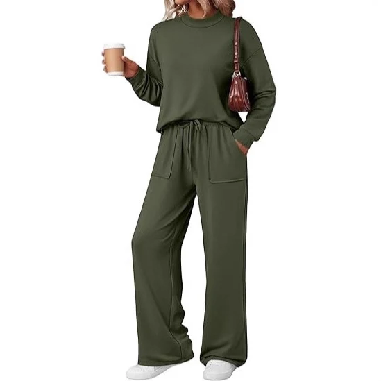 Damen Bequemes Freizeitanzug mit weiten Hosen Drune