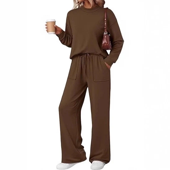 Damen Bequemes Freizeitanzug mit weiten Hosen Drune