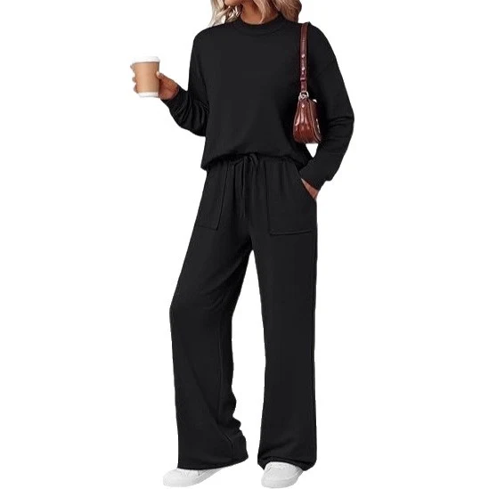 Damen Bequemes Freizeitanzug mit weiten Hosen Drune
