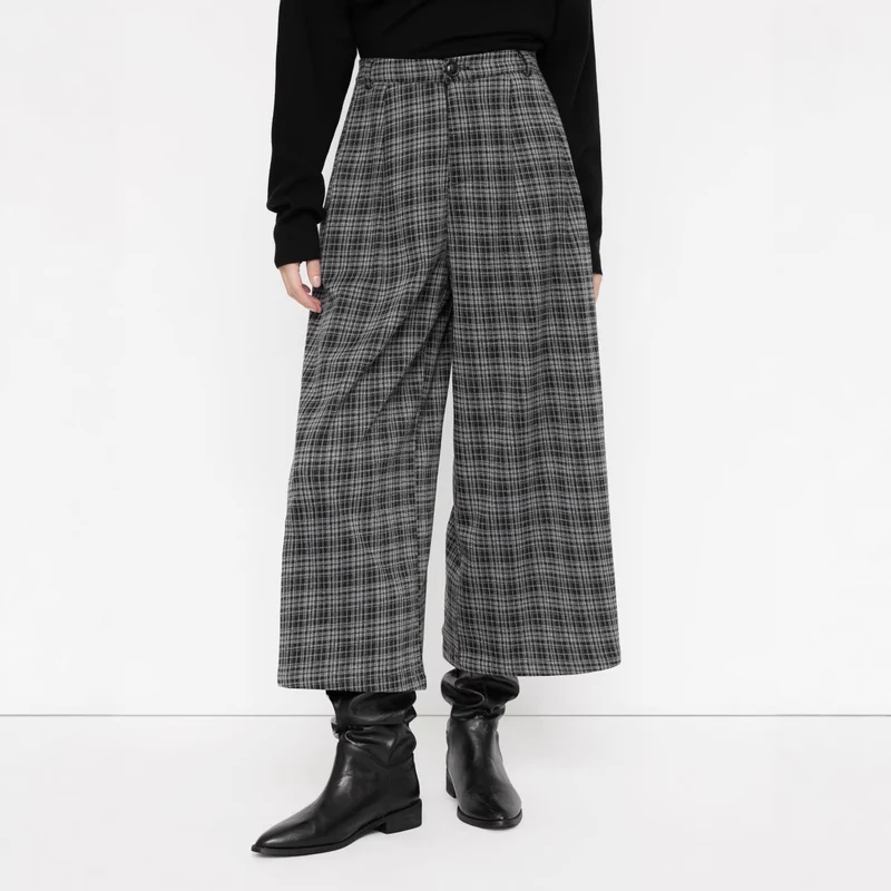 Damen Bequeme und modische Karohose Drune