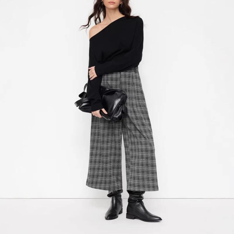 Damen Bequeme und modische Karohose Drune