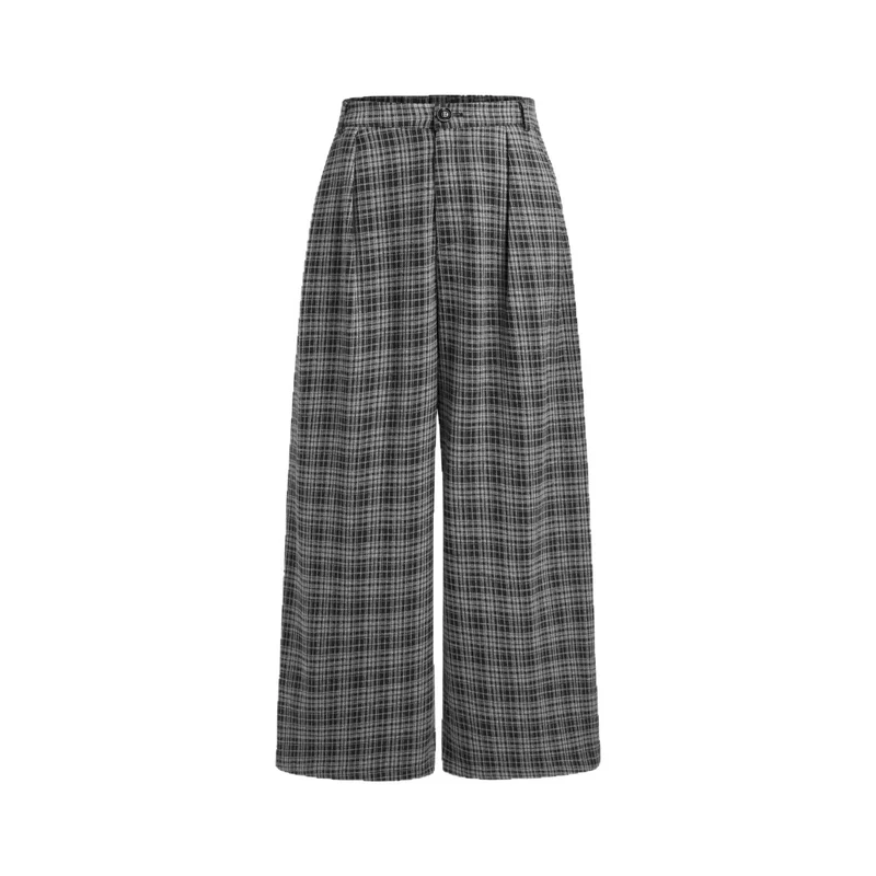 Damen Bequeme und modische Karohose Drune