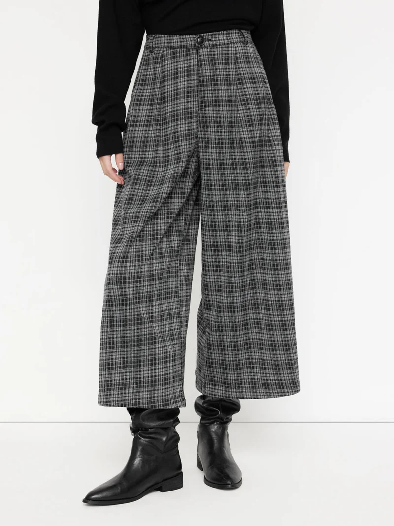 Damen Bequeme und modische Karohose Drune