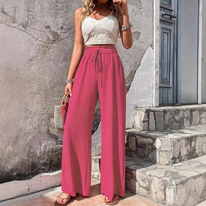 Damen Bequeme und elegante weit geschnittene Stoffhose Drune