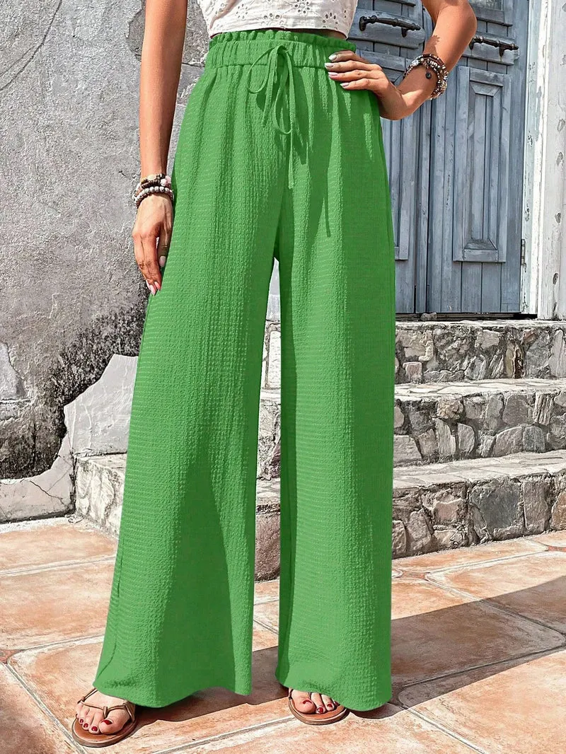 Damen Bequeme und elegante weit geschnittene Stoffhose Drune