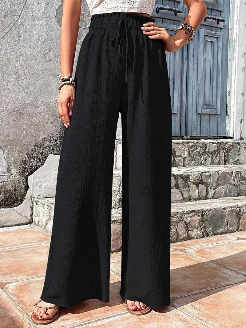 Damen Bequeme und elegante weit geschnittene Stoffhose Drune