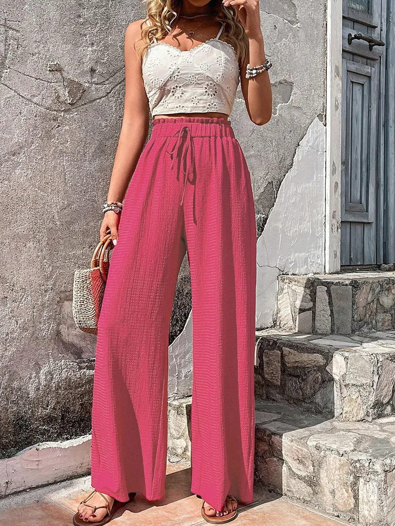 Damen Bequeme und elegante weit geschnittene Stoffhose Drune