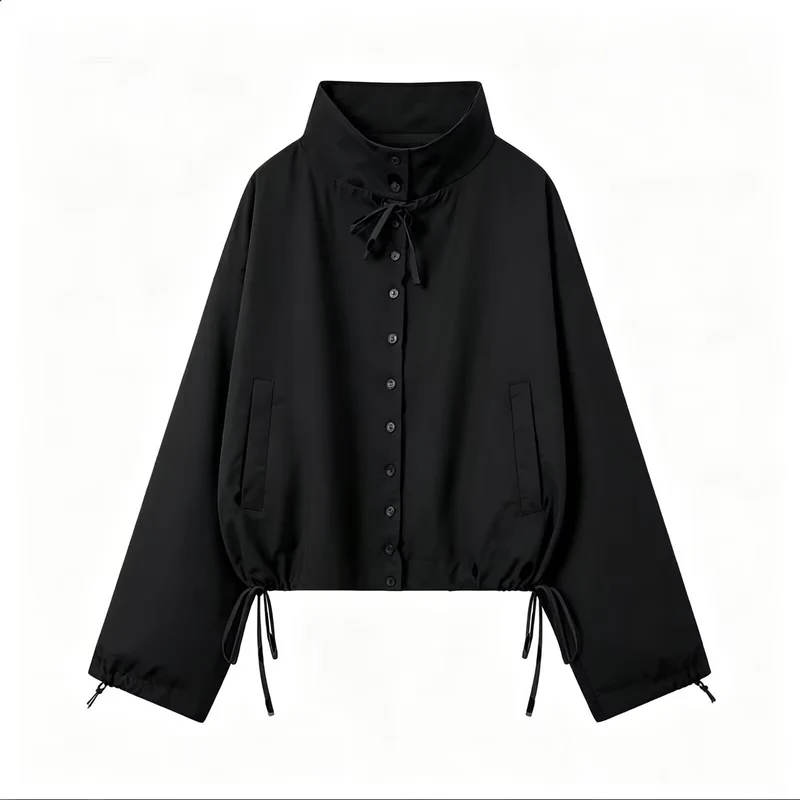 Damen Kurzer Funktions‑Blouson mit hohem Stehkragen und Kordelzugsaum Drune
