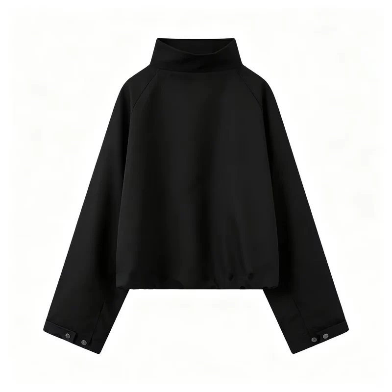 Damen Kurzer Funktions‑Blouson mit hohem Stehkragen und Kordelzugsaum Drune