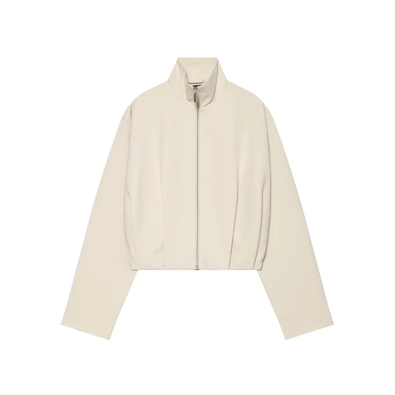 Damen Kurze Oversize‑Zipjacke im Boxy‑Cut mit Stehkragen und elastischem Saum Drune