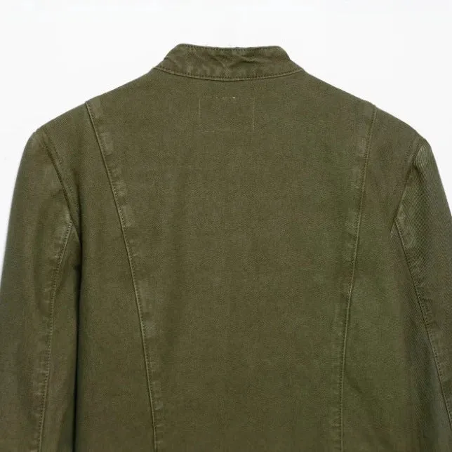 Damen Kurze Militärinspirierte Crop‑Jacke mit Schmuckknopfleiste und Zierstickerei Drune