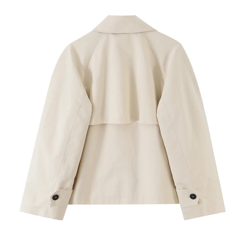 Damen Kurze Boxyjacke mit Raglanärmeln und asymmetrischer Knopfleiste Drune