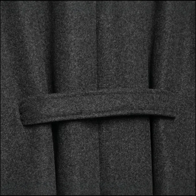 Damen Kurzcape aus Wollmix mit hohem Stehkragen und Bindegürtel Drune