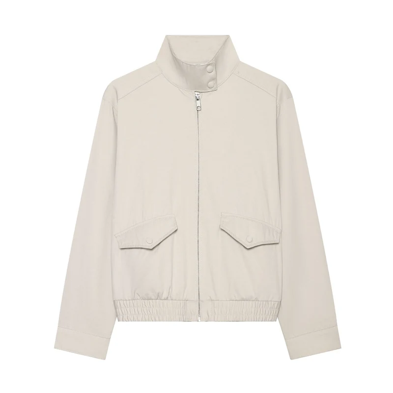 Damen Kurzblousonjacke mit Stehkragen und Utility‑Taschen Drune