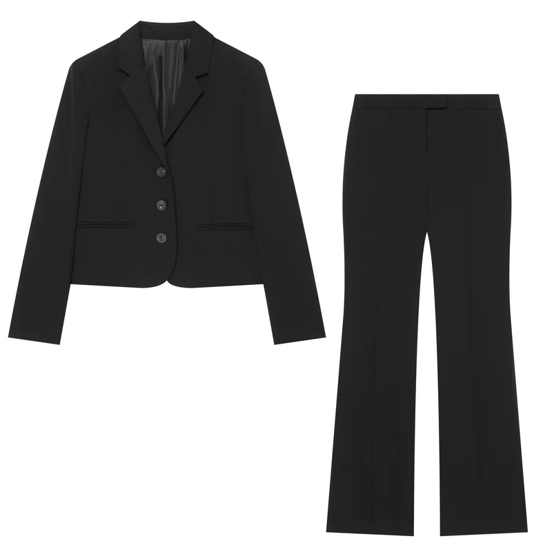 Damen Kurzblazer mit taillierter Silhouette, durchgehender Knopfleiste und feiner Innenfütterung Drune