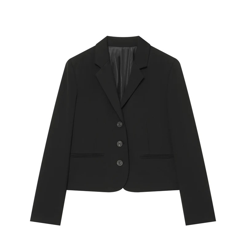 Damen Kurzblazer mit taillierter Silhouette, durchgehender Knopfleiste und feiner Innenfütterung Drune