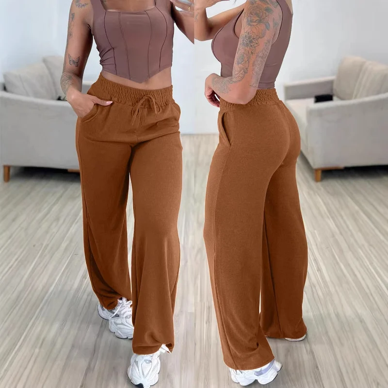 Damen Bequeme High-Waist Jogginghose Drune