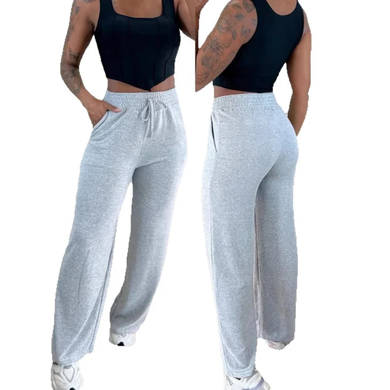 Damen Bequeme High-Waist Jogginghose Drune