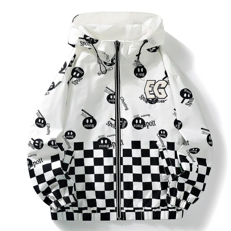 Unisex Stylische Kapuzenjacke mit modernen Grafiken Drune