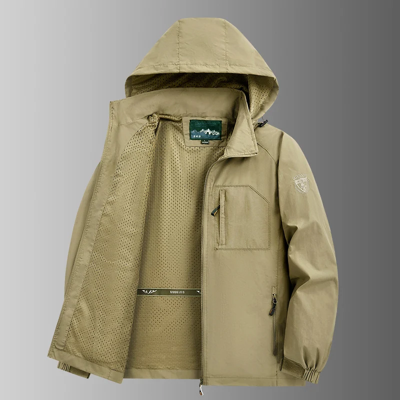 Herren Winddichte Outdoorjacke mit praktischen Taschen Drune