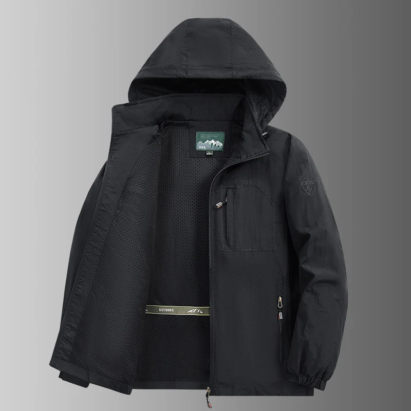 Herren Winddichte Outdoorjacke mit praktischen Taschen Drune