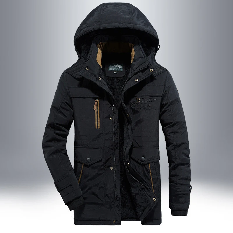 Herren Wetterfeste Parkajacke mit Kapuze Drune