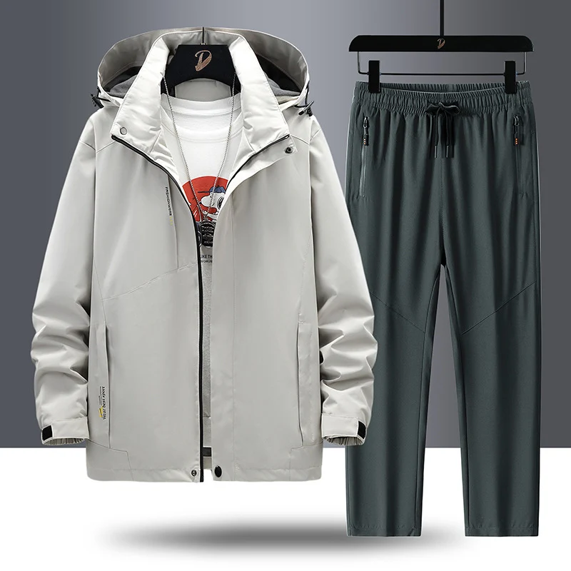 Herren Wetterfeste Outdoorjacke und Sporthose Drune