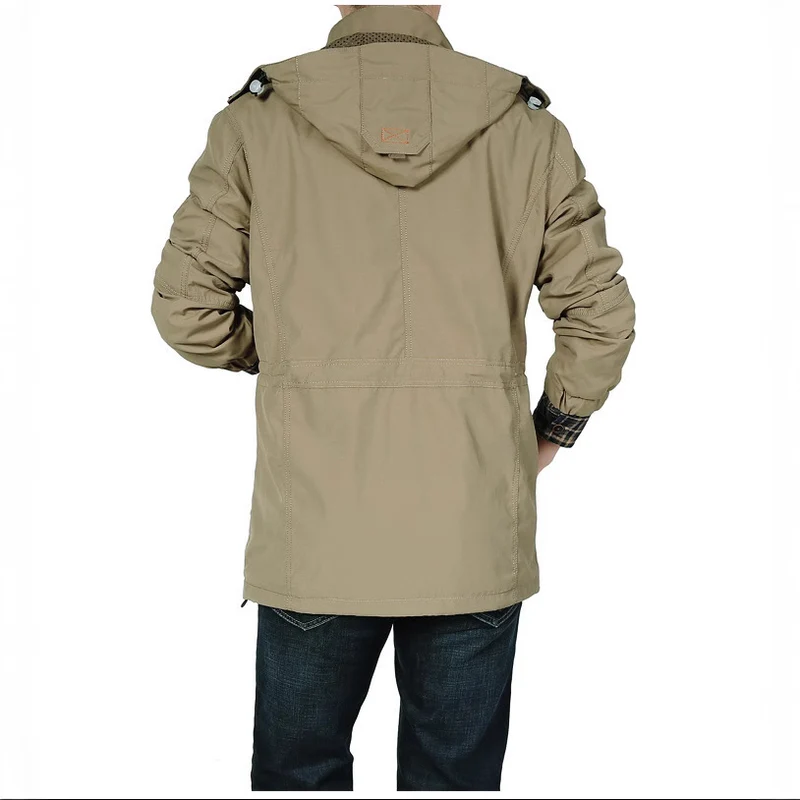 Herren Wetterfeste Outdoorjacke mit verstellbarer Kapuze Drune