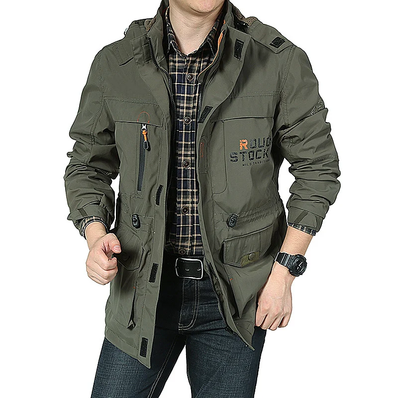 Herren Wetterfeste Outdoorjacke mit verstellbarer Kapuze Drune