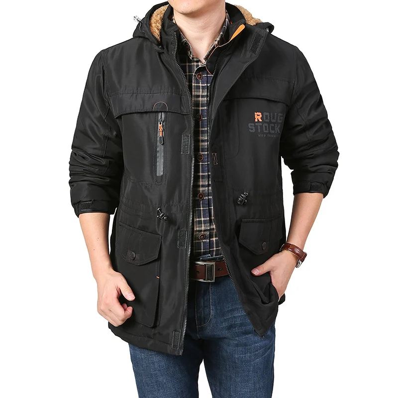 Herren Wetterfeste Outdoorjacke mit verstellbarer Kapuze Drune