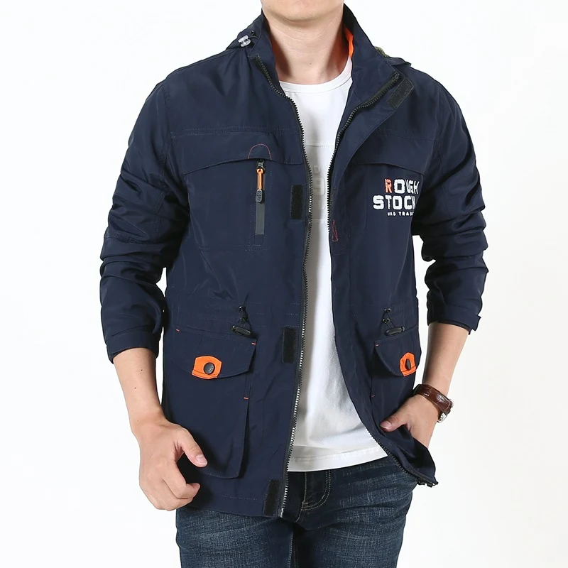 Herren Wetterfeste Outdoorjacke mit verstellbarer Kapuze Drune