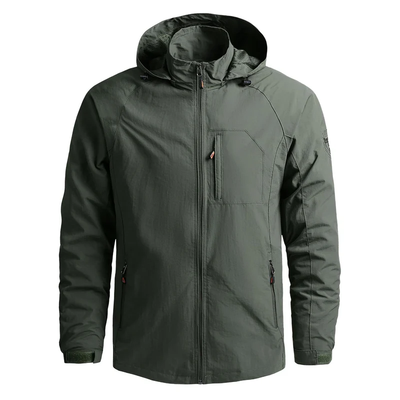 Herren Wetterfeste Outdoorjacke mit verstellbarer Kapuze Drune