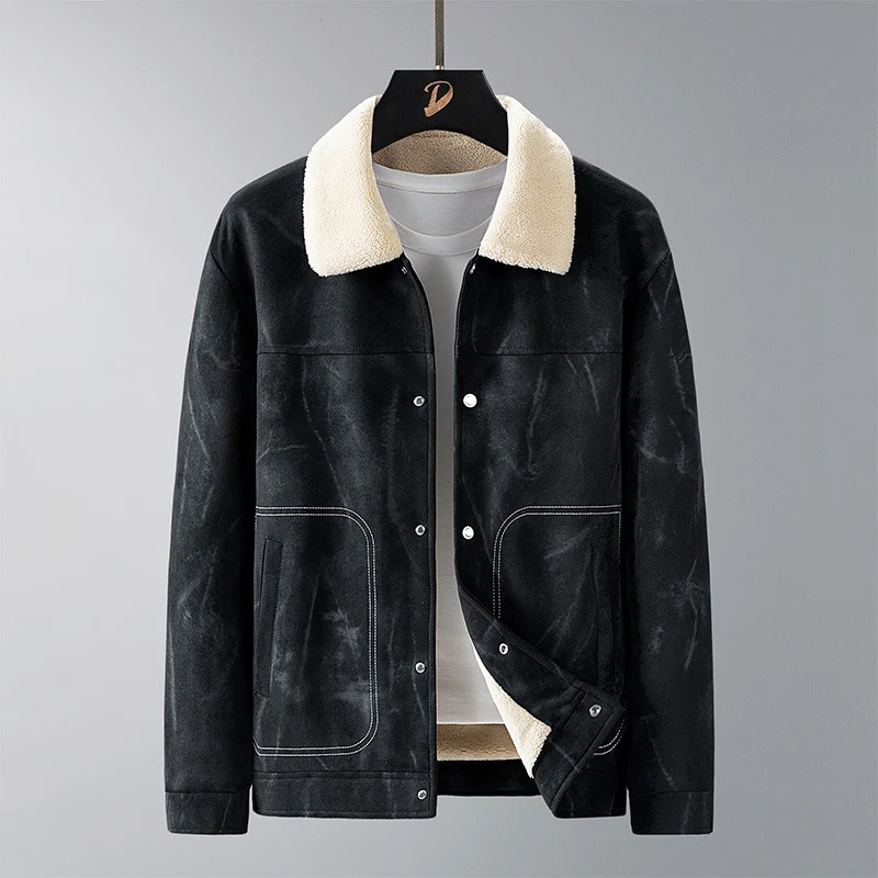 Herren Wendejacke aus Kunstleder mit Kuschelfutter Drune