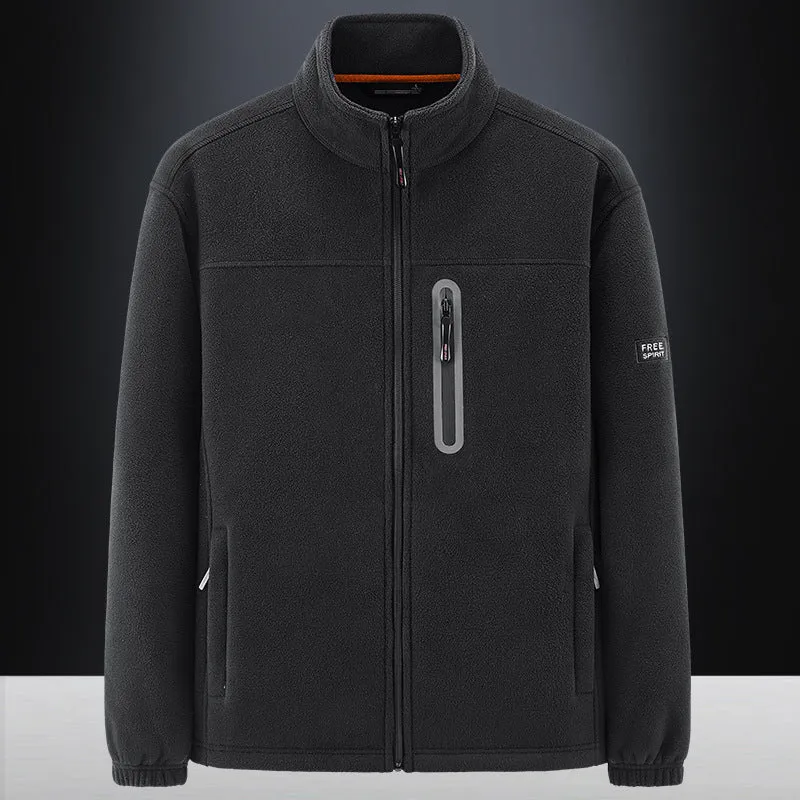 Herren Weiche Fleecejacke mit hohem Kragen Drune