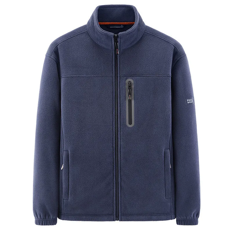 Herren Weiche Fleecejacke mit hohem Kragen Drune