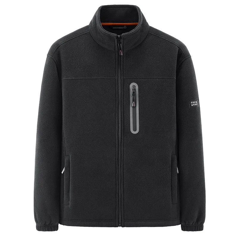 Herren Weiche Fleecejacke mit hohem Kragen Drune