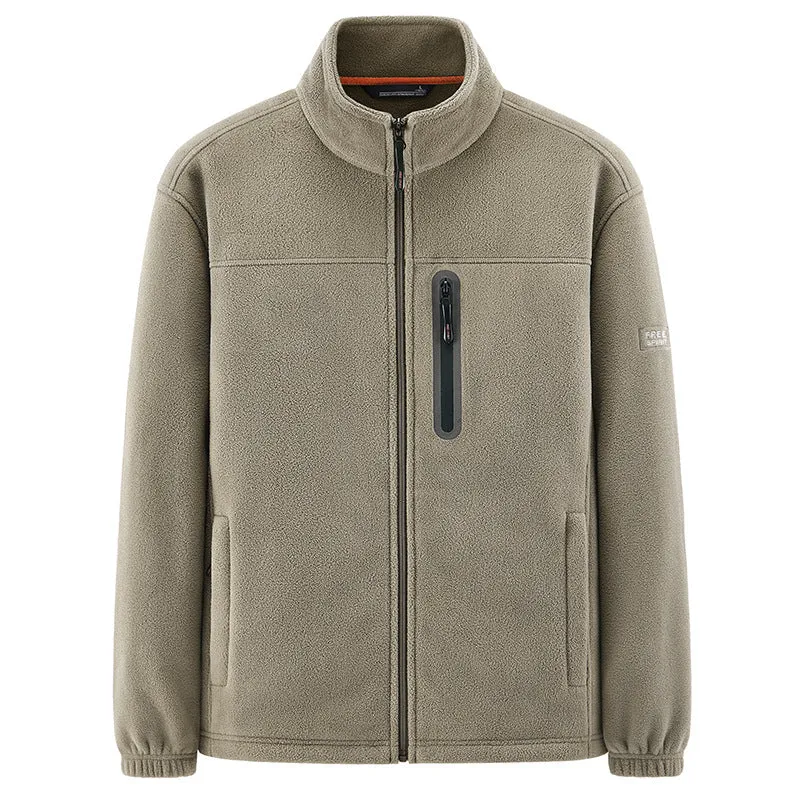 Herren Weiche Fleecejacke mit hohem Kragen Drune